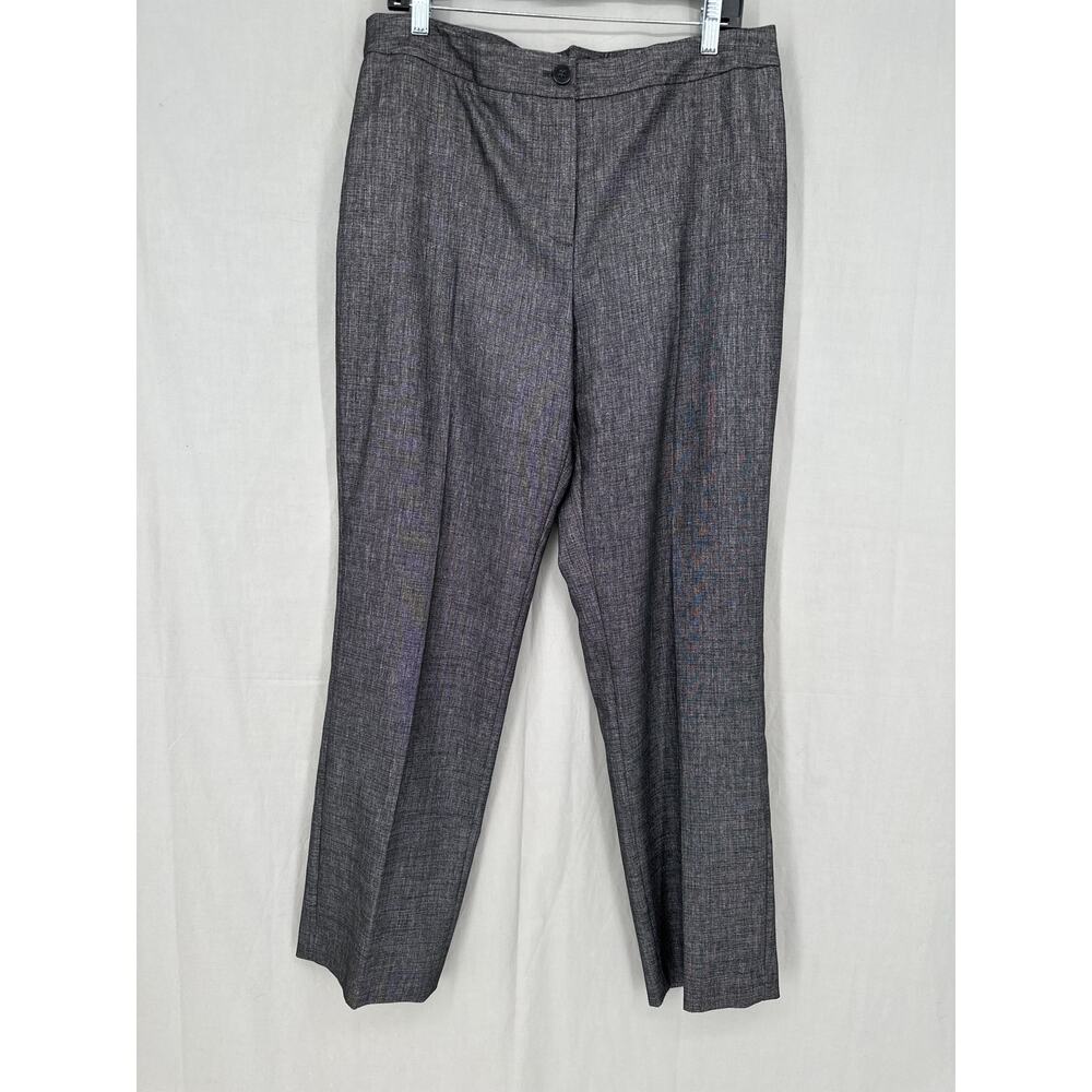 Y2K Vintage Pants Womens Large Gray Trousers Straight Leg Stretch High Rise Work - Picture 6 of 9